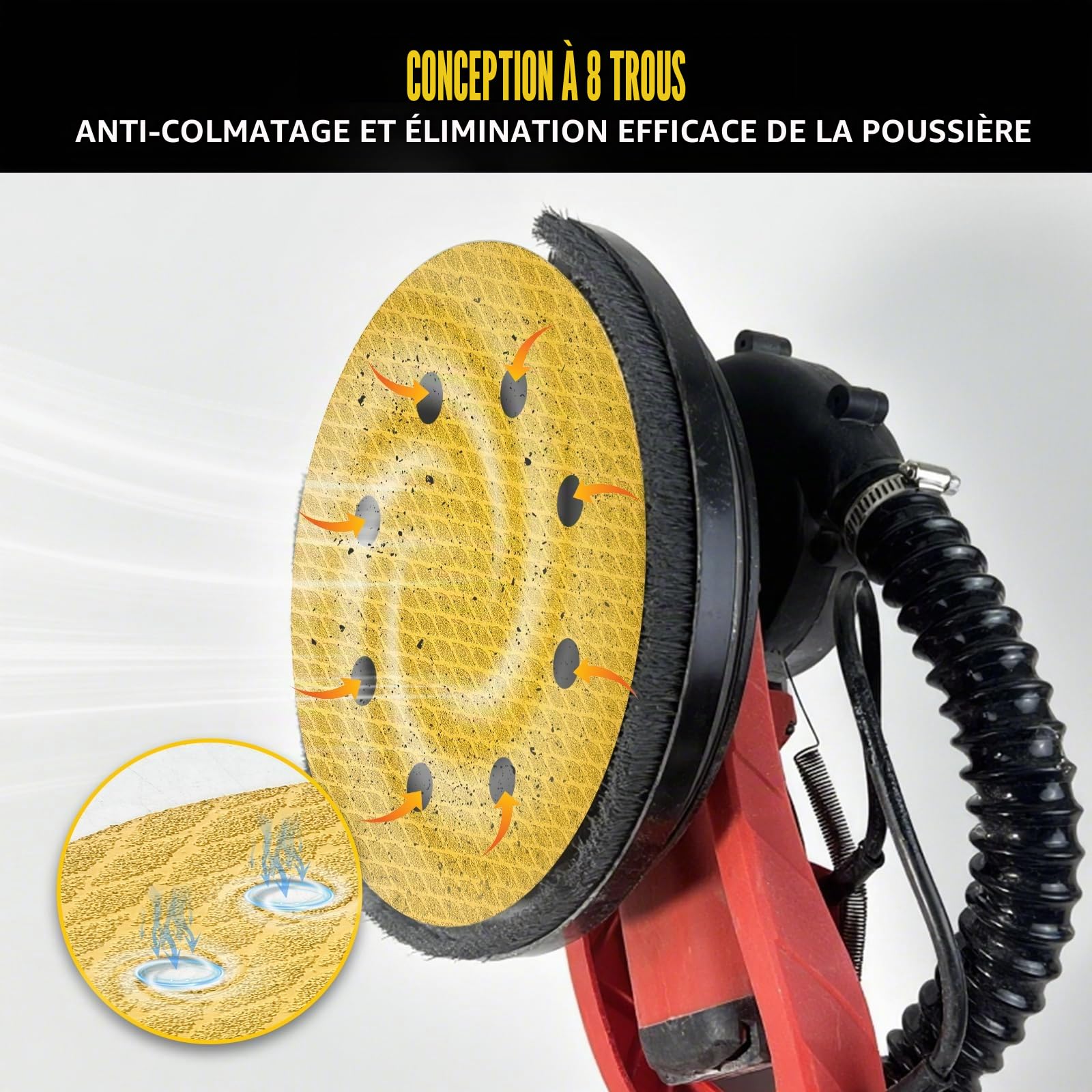 40 Pièces Disque Abrasif 180mm Papier Poncage Grains 60/80/120/240 - Compatible avec Ponceuse à Sec et Murale