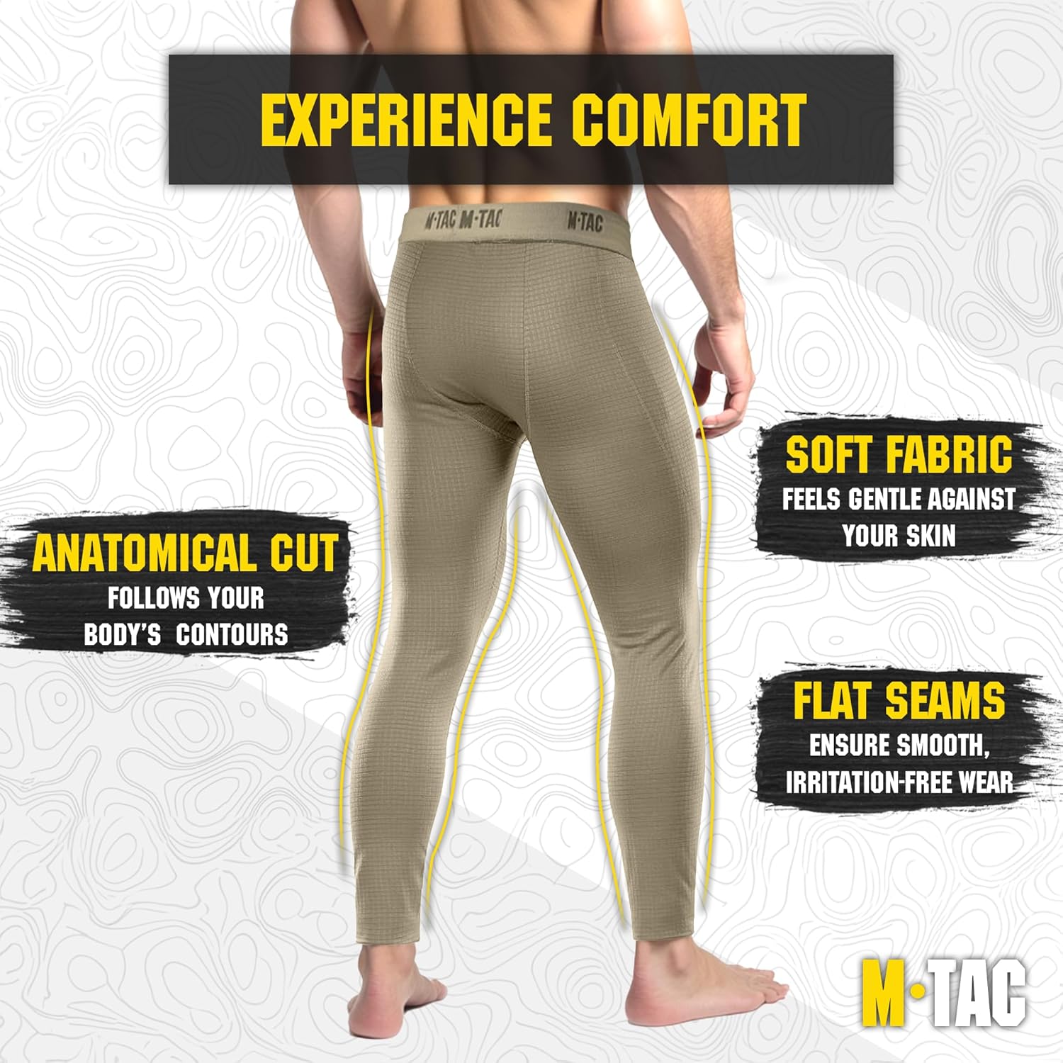 M-Tac Men’s Thermal Compression Pants – Grid Fleece Lined Base Layer Underwear Bottoms for Cold Weather ECWCS Delta Level 2 - Image 3