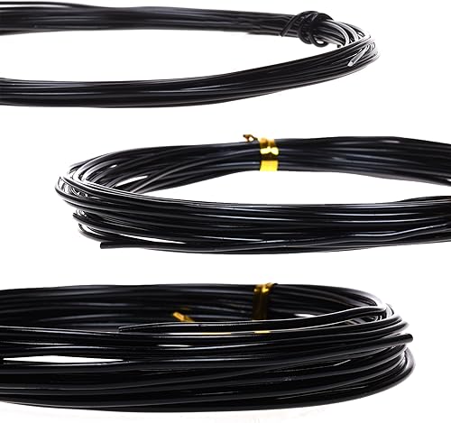 Miniatura 3 de Cosmos 3 tamaños de 16.4 pies de largo de aluminio para plantas de jardín bonsái de entrenamiento de alambre de alambre de torsión - 0.039 in, 0.059