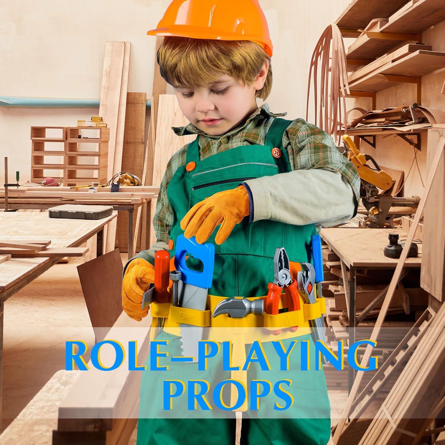 3 Pieces Kids Genuine Leather Work Gloves Kids Leather Work Gloves