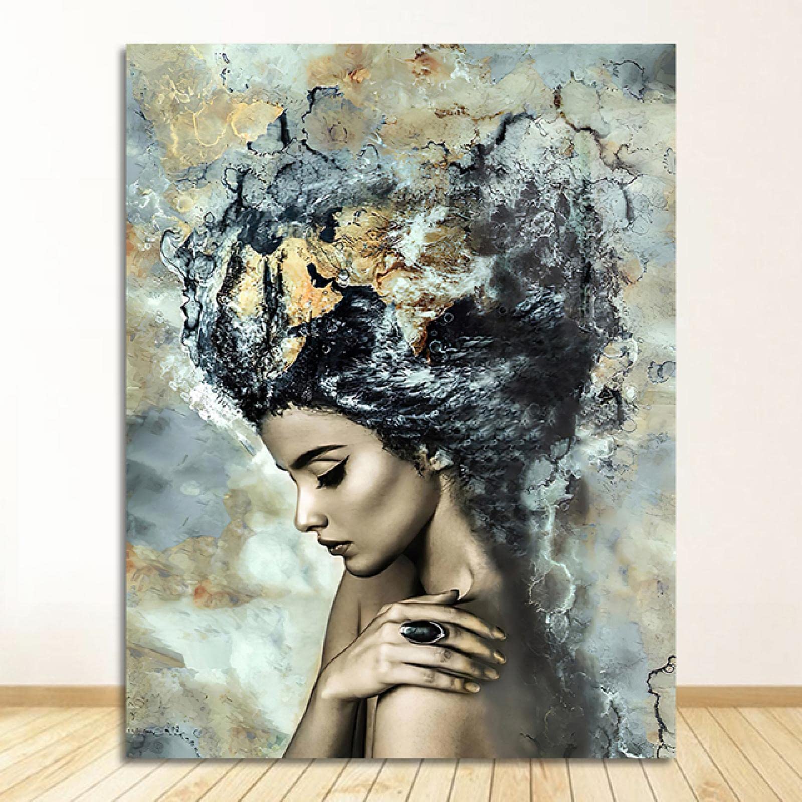 Lienzo Pintura Nórdica Decoración del Hogar para Sala de Estar Decorativo Moderno Mármol Chica Carteles e Impresiones Arte de Pared 60X90cm InternalFrame