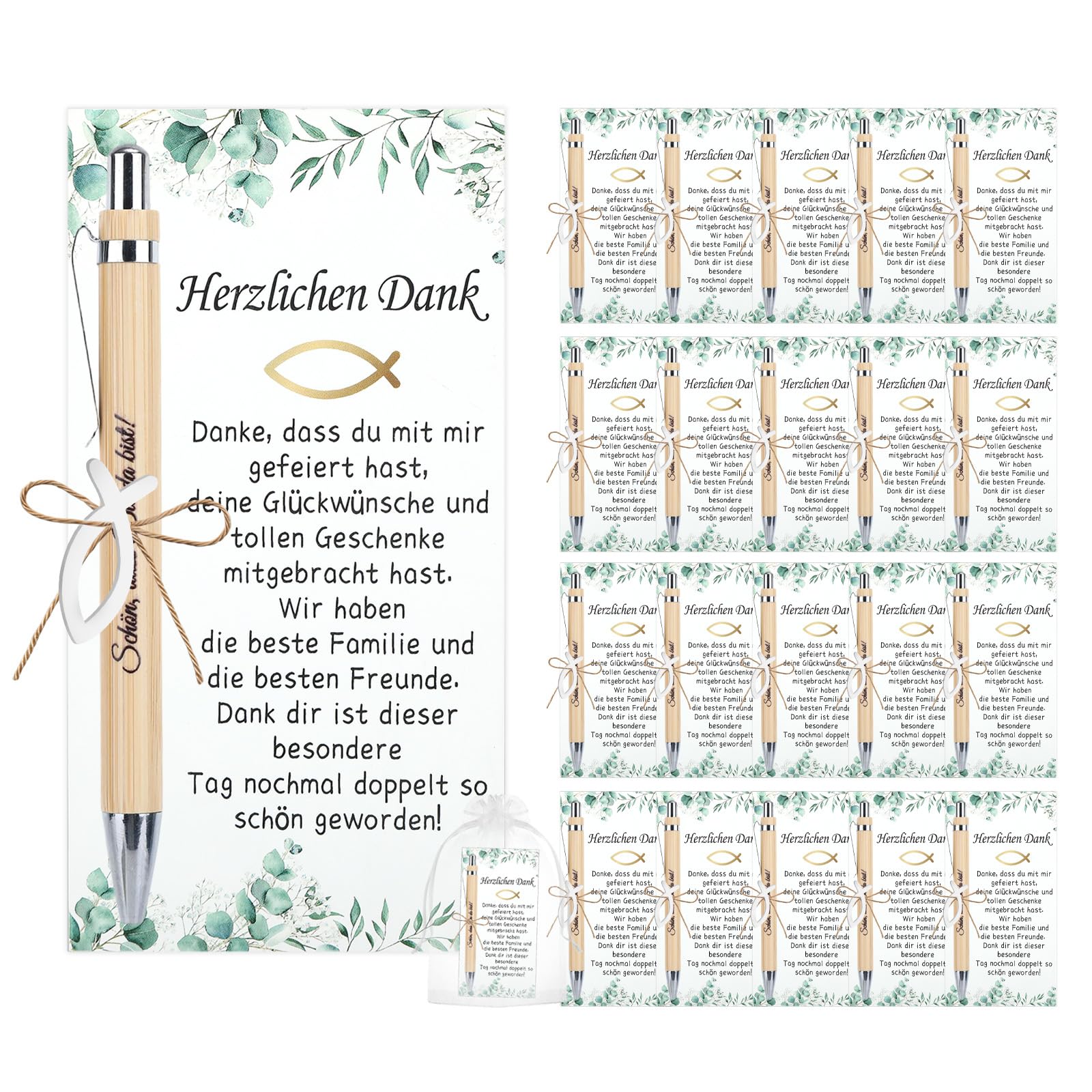20 Stück Gastgeschenk Kommunion, Schön dass du da bist Kugelschreiber Stifte, Dankeschön Geschenke Gastgeschenk Taufe Taufgeschenke für Mädchen,Taufgeschenke Jungen, für Taufe Firmung Kommunion
