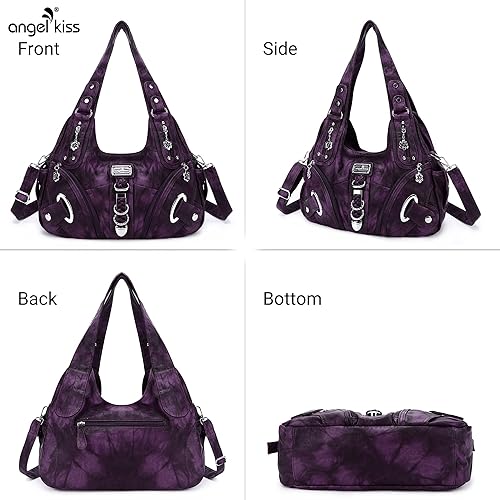 Miniatura 4 de Bolso de mano Hobo para mujer Bolso de mano amplio Múltiples bolsillos para mujeres urbanas a la moda de PU