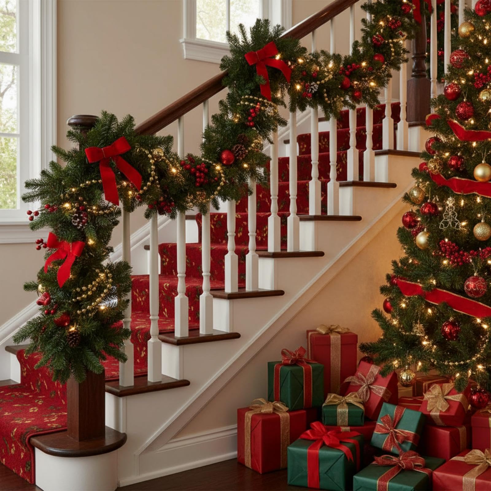 Honseadek Guirnalda De Cuentas Para Árbol De Navidad – 10 M, ABS Reflectante, Color Plata, Para Decoración Festiva En Árbol Y Chimenea