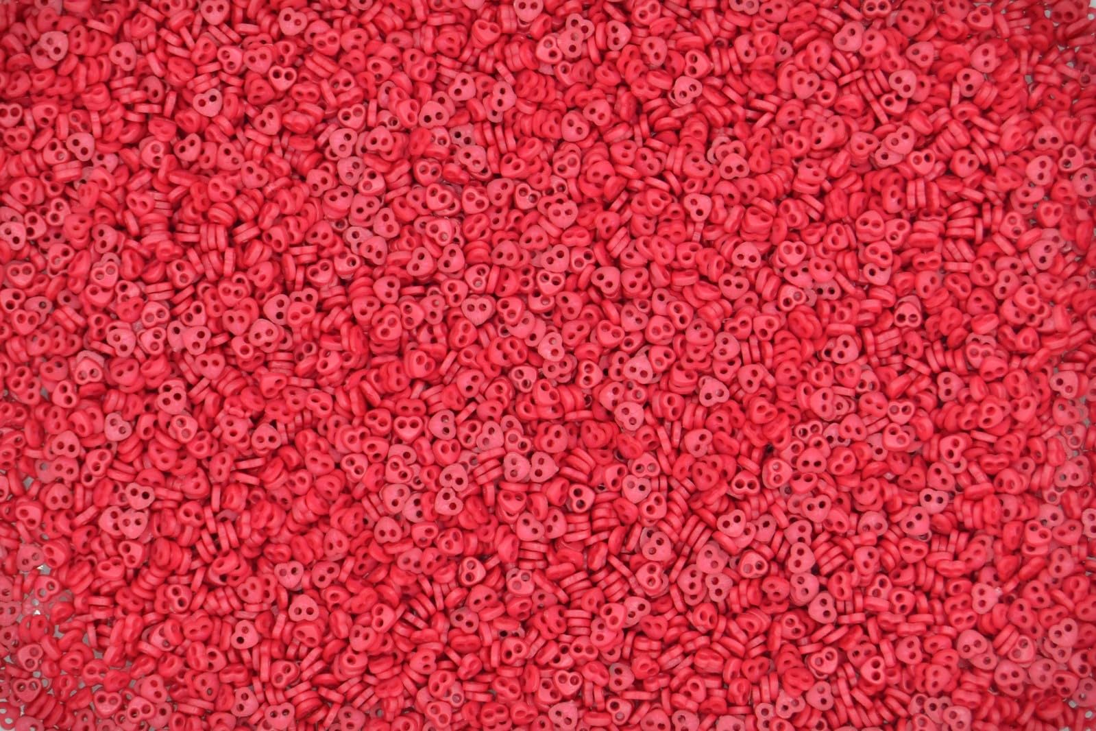 celloexpress 4mm Hearts Mini Doll Buttons (Red, Pack of 2000)