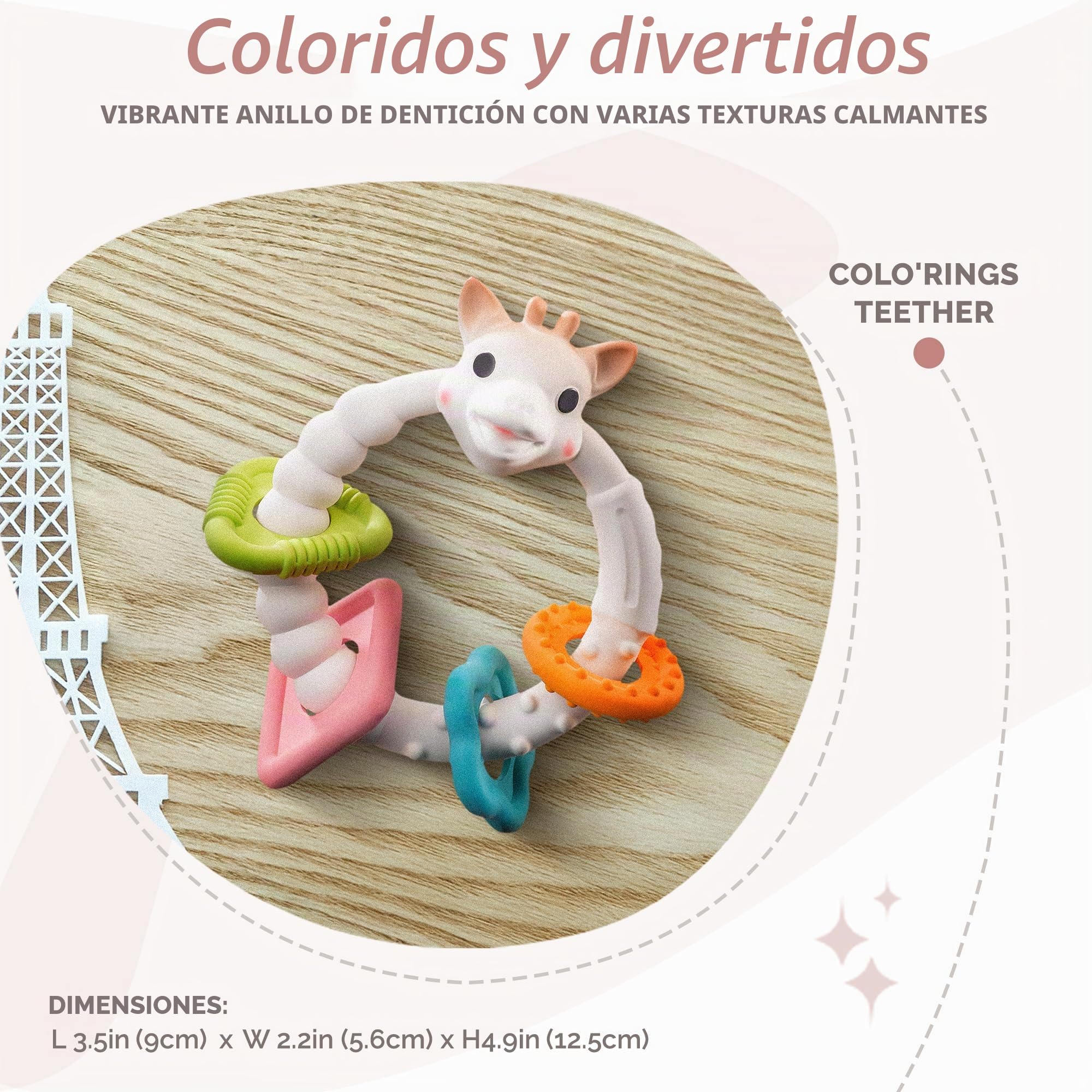 Sophie la Girafe - Mordedor - Colo'rings 4 Formas - Desde 3 Meses