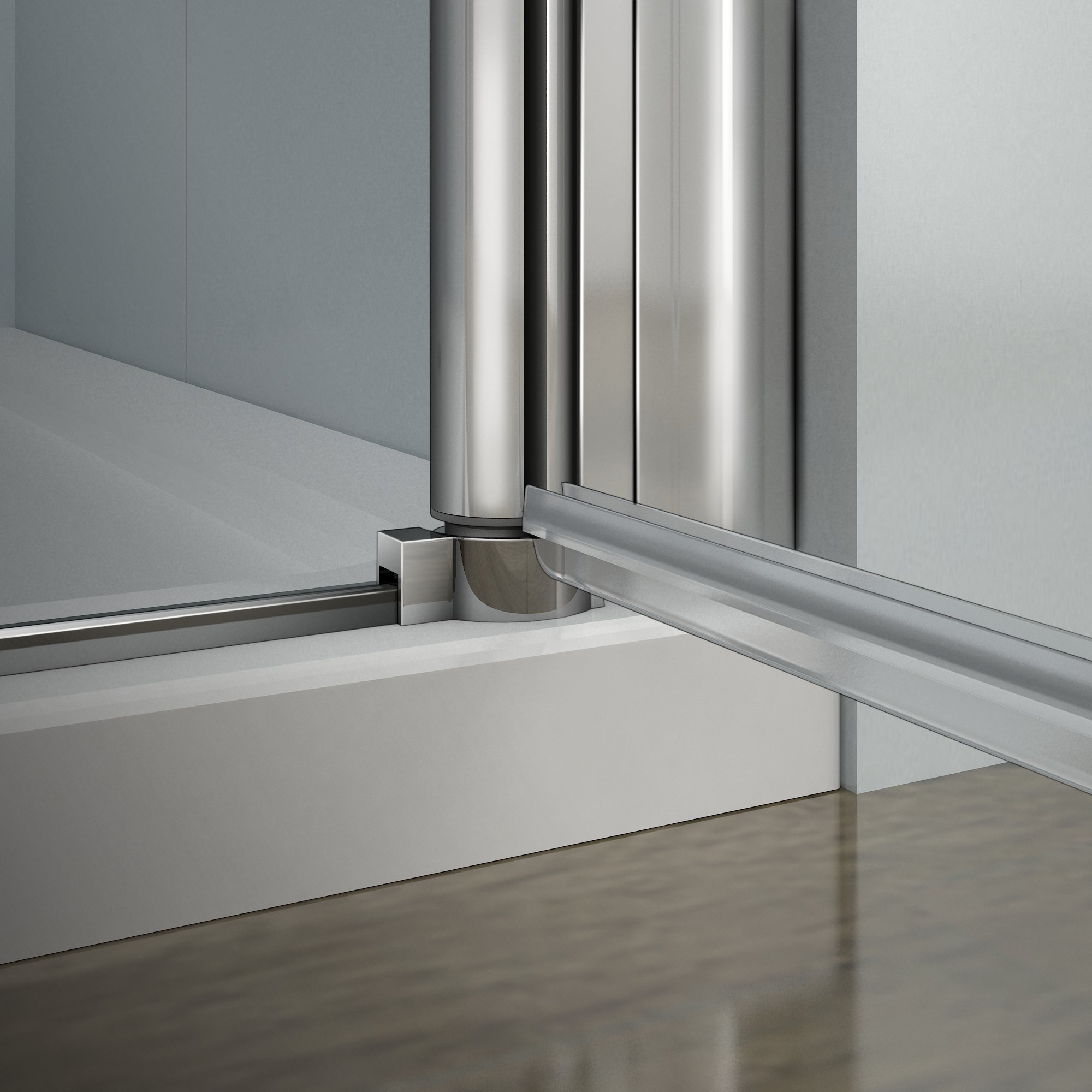 AICA porte de douche pivotante 76x197cm en 6mm verre anticalcaire AICA porte de douche en niche