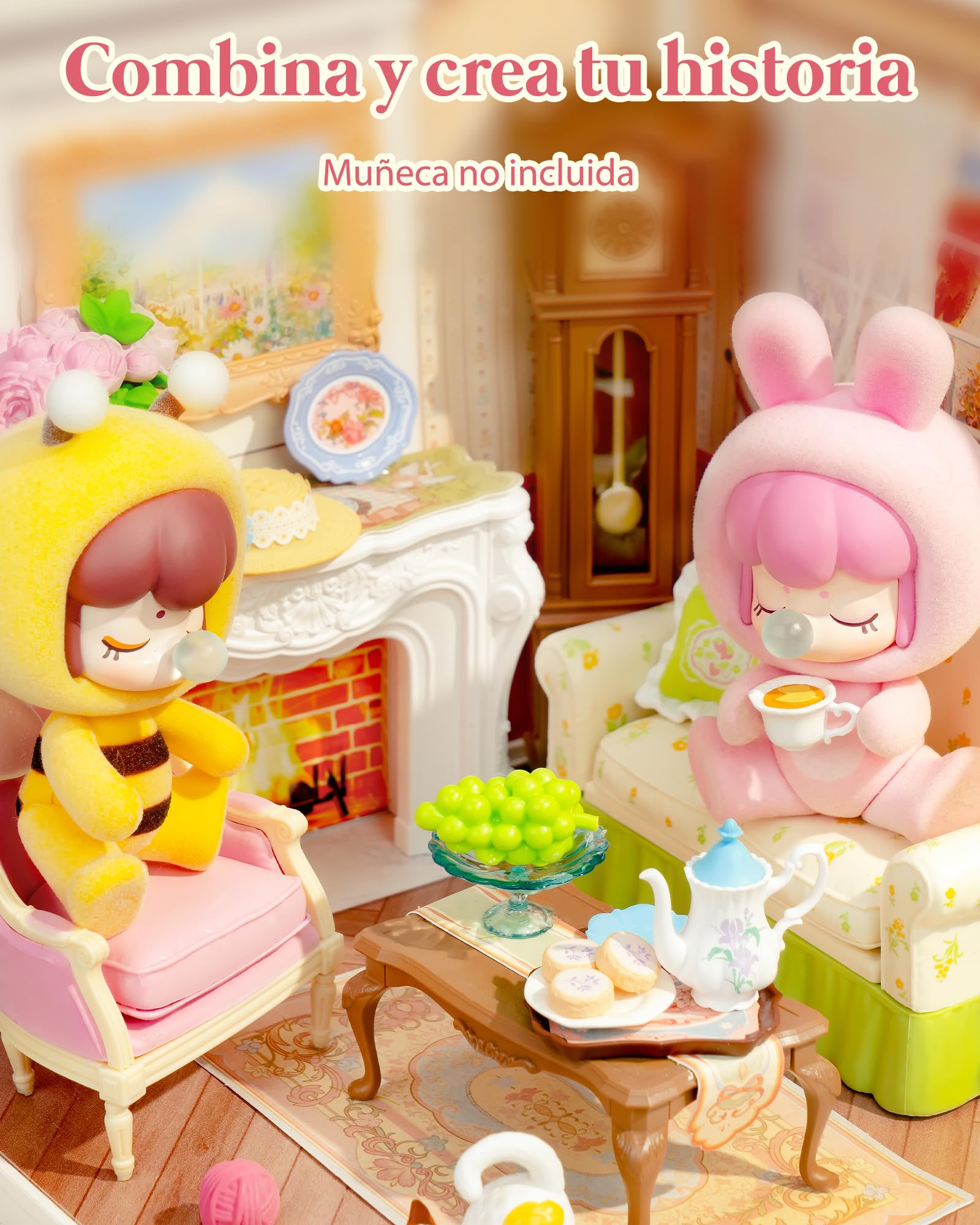Rolife Super Creator Holiday Tea Time, Kits de casa en miniatura DIY, casa de muñecas piezas de colección y figuras de acción, mini casa para adultos para construir, regalo de cumpleaños y Navidad