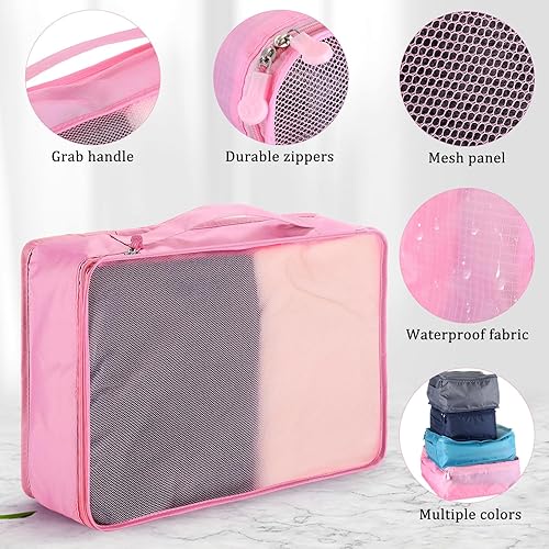 Vista 3 de Tudomro 12 cubos de equipaje grandes para maleta, de malla, organizadores de viaje, organizadores de equipaje para viajes, camping, senderismo