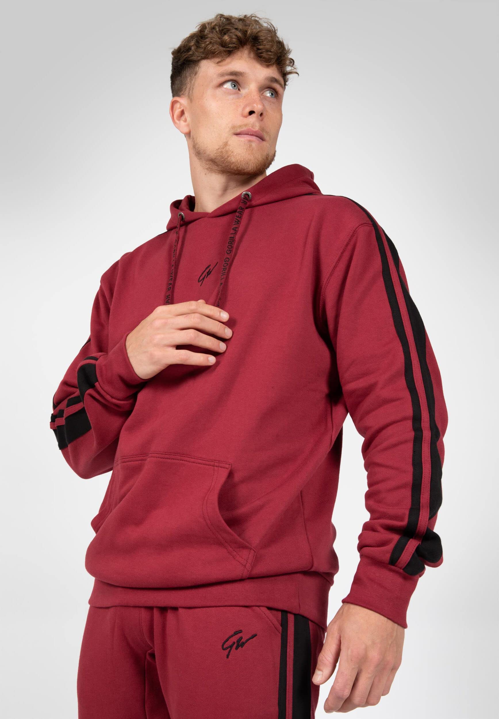 Gorilla Wear Banks Oversized Hoodie Burgundy Red/Black