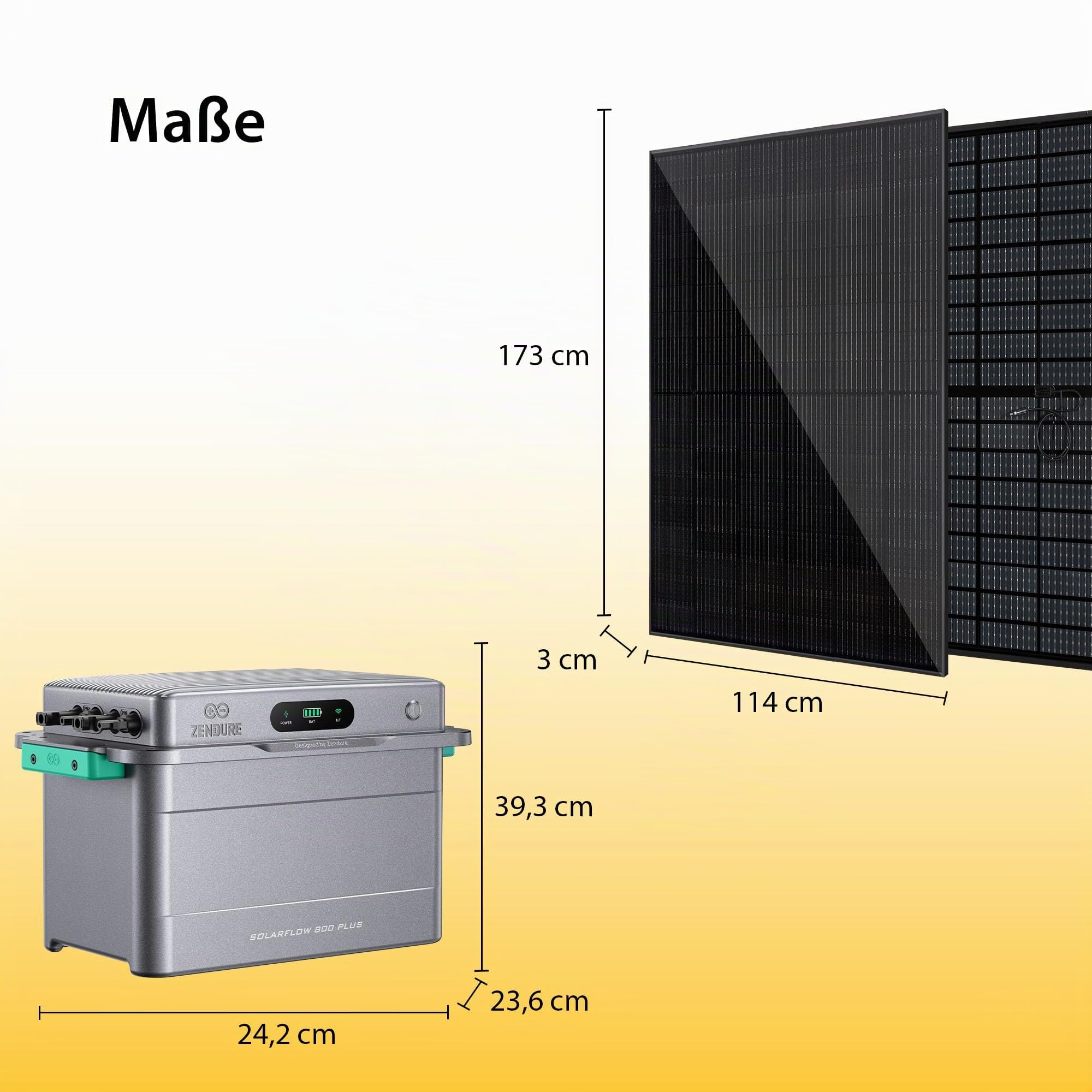 Zendure SolarFlow 800 Plus Balkonkraftwerk - 1920 Wh, 2x 450 Wp bifazial