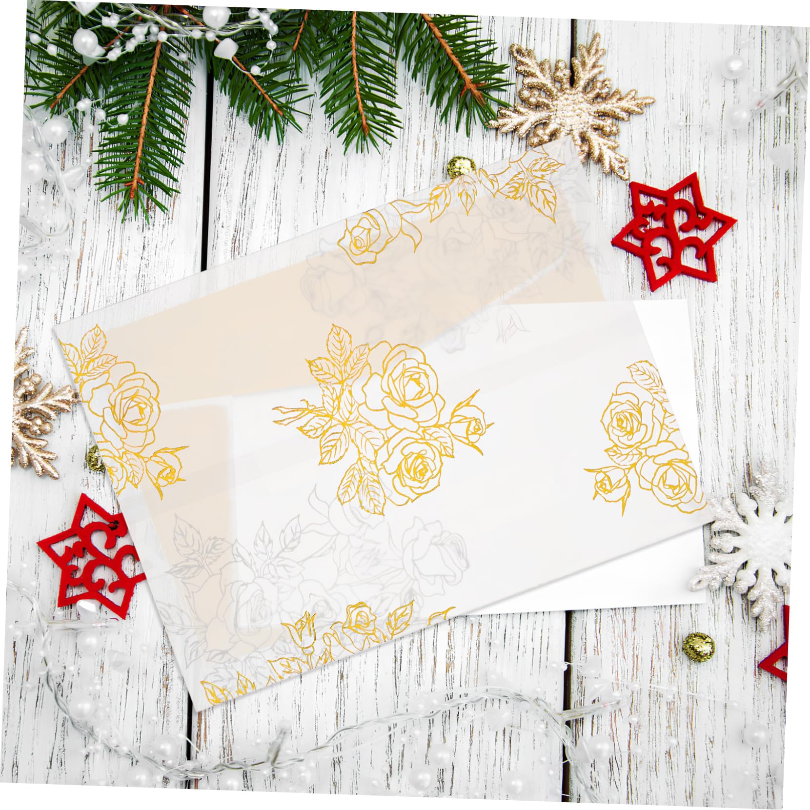 Buste Invito 50 Pezzi Carta Offset Bifacciale per Feste | Motivi Floreali Eleganti, Struttura Robusta e Pratica da Trasportare, per Compleanni e Shower