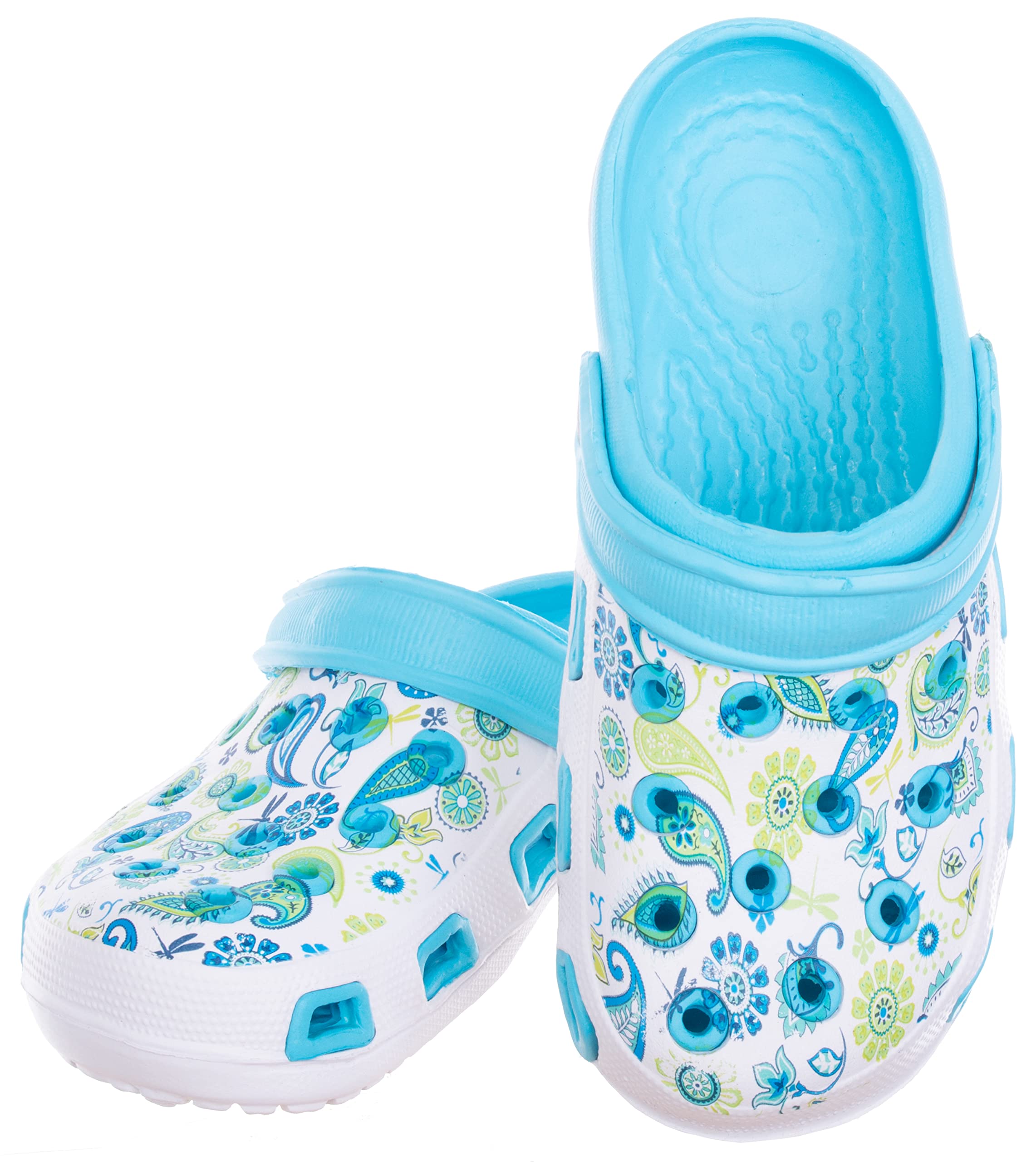 Brandsseller Damen Clog Gartenclog Gartenschuhe Schuh Pantolette Hausschuh leicht Blumenmuster