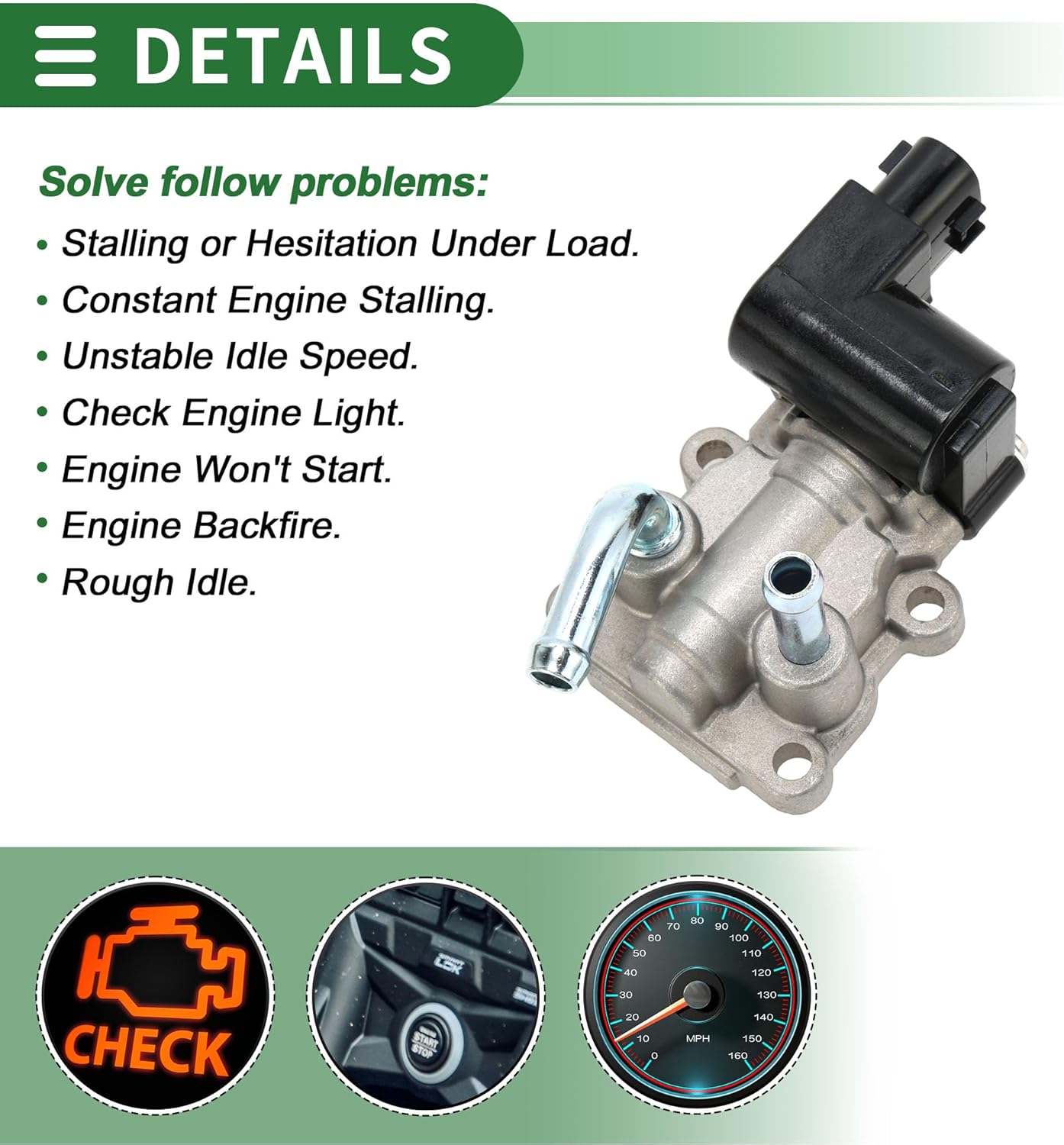 Car Idle Air Control Valve for Suzuki APV Replace No.1811776A31 Fuel Injection Idle Air Control Valve for Stable Engine Operation