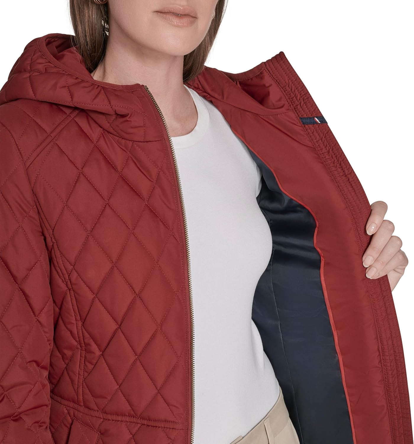 Tommy Hilfiger Women's Long Sleeve Zip Up Essential Quilted Jacket - Image 6