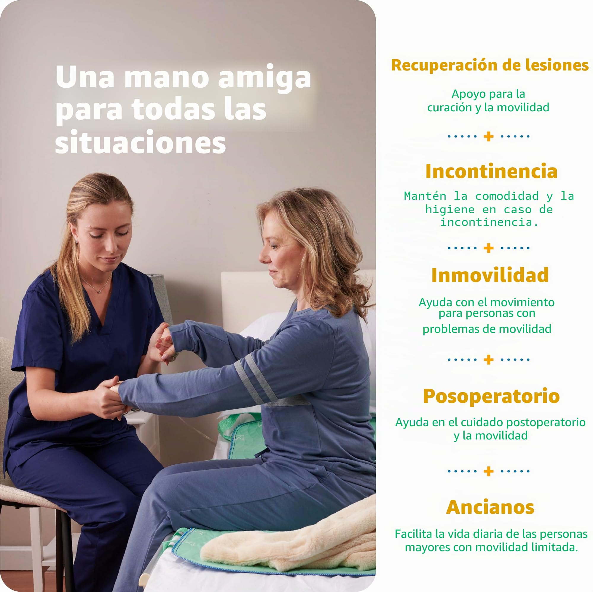 Improvia Almohadilla de cama de posicionamiento, con 8 asas reforzadas, secado rápido, lavable, impermeable, para levantar, girar, trasladar, ancianos e incontinencia (verde, 86 x 132 cm, paquete de 1