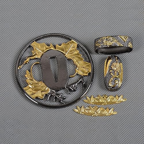 Accesorios de espada samurái japonesa, aleaciónhierro, anime samurai espada TsubaGuardia para Katana Wakizashi Tanto DIY