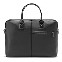 DAVIDOFF PARIS Briefcase – Valigetta uomo in pelle – Borsa porta pc per laptop da 13, 14 pollici – Elegante borsa uomo tracolla per lavoro e ufficio – Nero