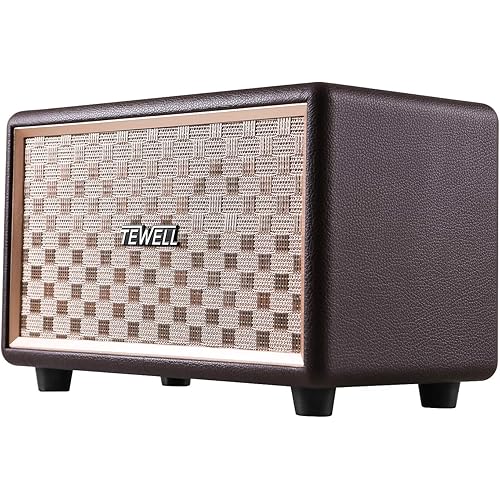 Vintage Bluetooth Speakers with Bass Enhanced Technology, Wireless & 3.5mm Aux Input for Cellphone, AC Powered (Upgraded Version)