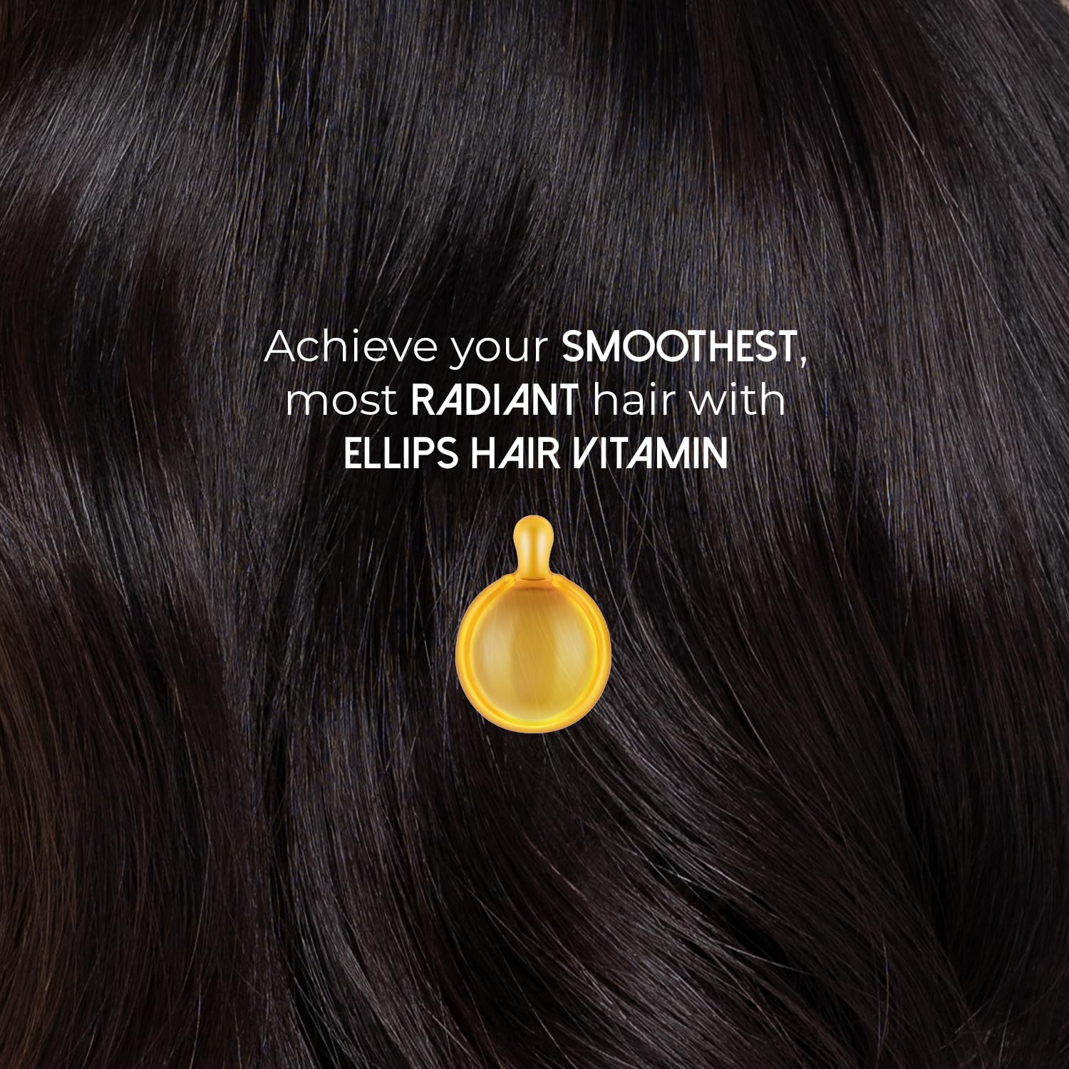 Ellips Hair Oil Smooth & Shiny, 50 Capsules - Hair Heat Protectant Oil for Frizzy Hair - With Vitamin B5