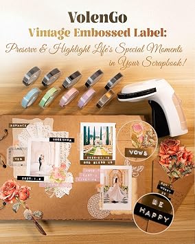 Embossing Label Maker, Scrapbook Junk Journal Supplies Kit, Embossed-Labels