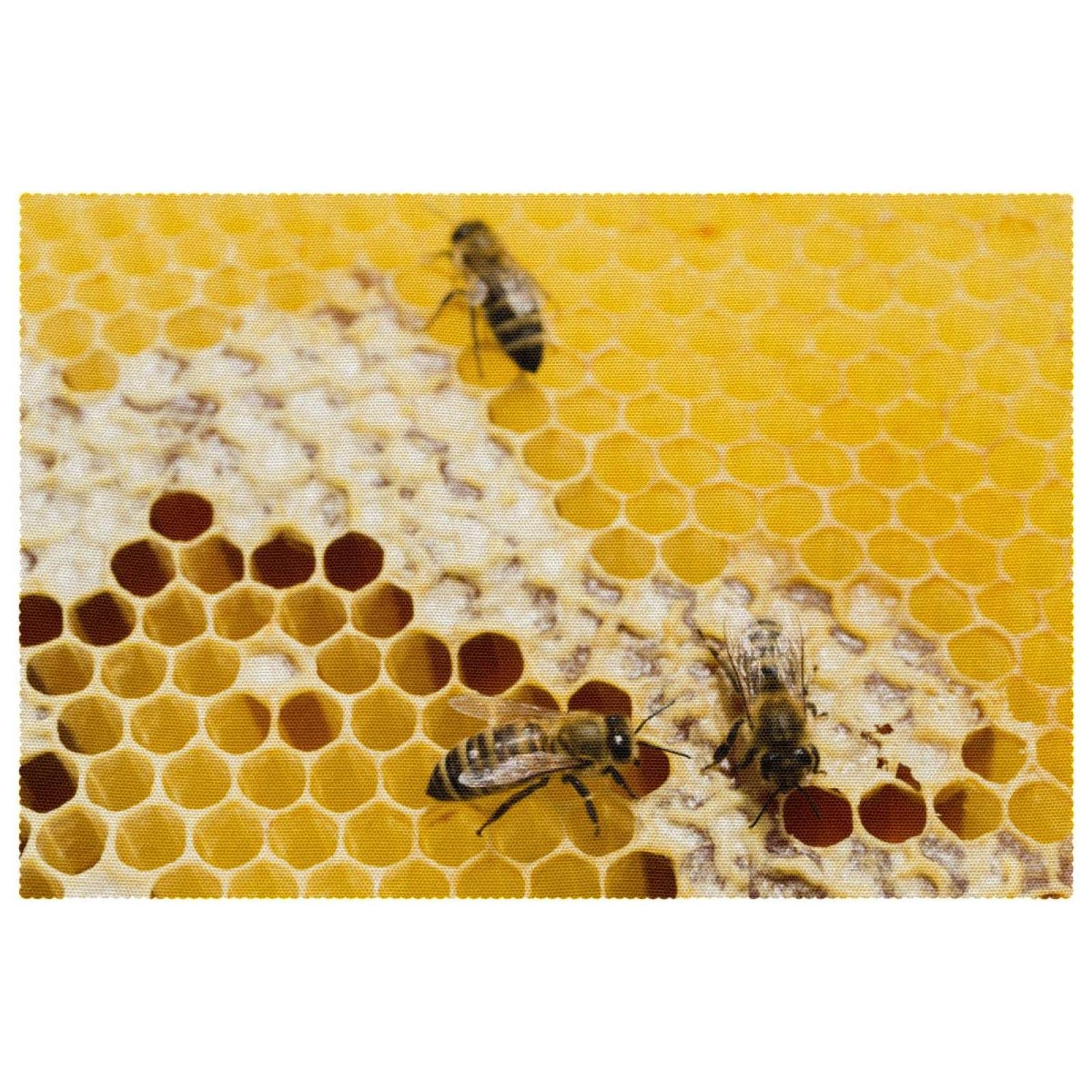 Sets de table en nid d'abeille chic motif abeille, set de protection table de haute qualité