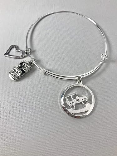 Miniatura 2 de Jeep jewelry gift for women bangle charm bracelet, Jeep Girl