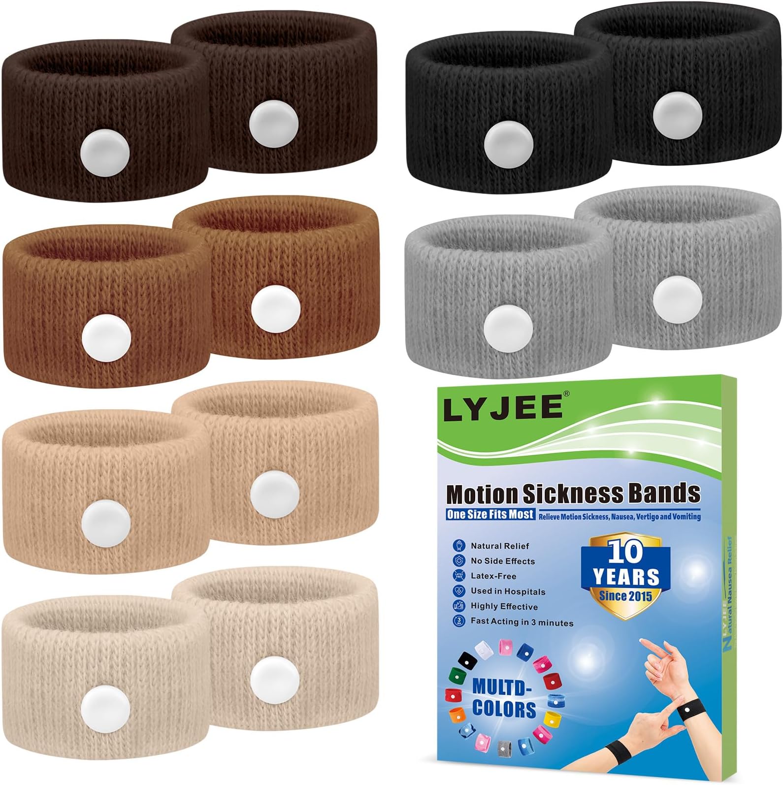 Motion Sickness Bracelets for Adults and Kids: Motion Sickness Bands Nausea Relief for Pregnant Women - Natural Acupressure Anti Nausea Wristband Relief for Car Cruise Air Travel Sickness