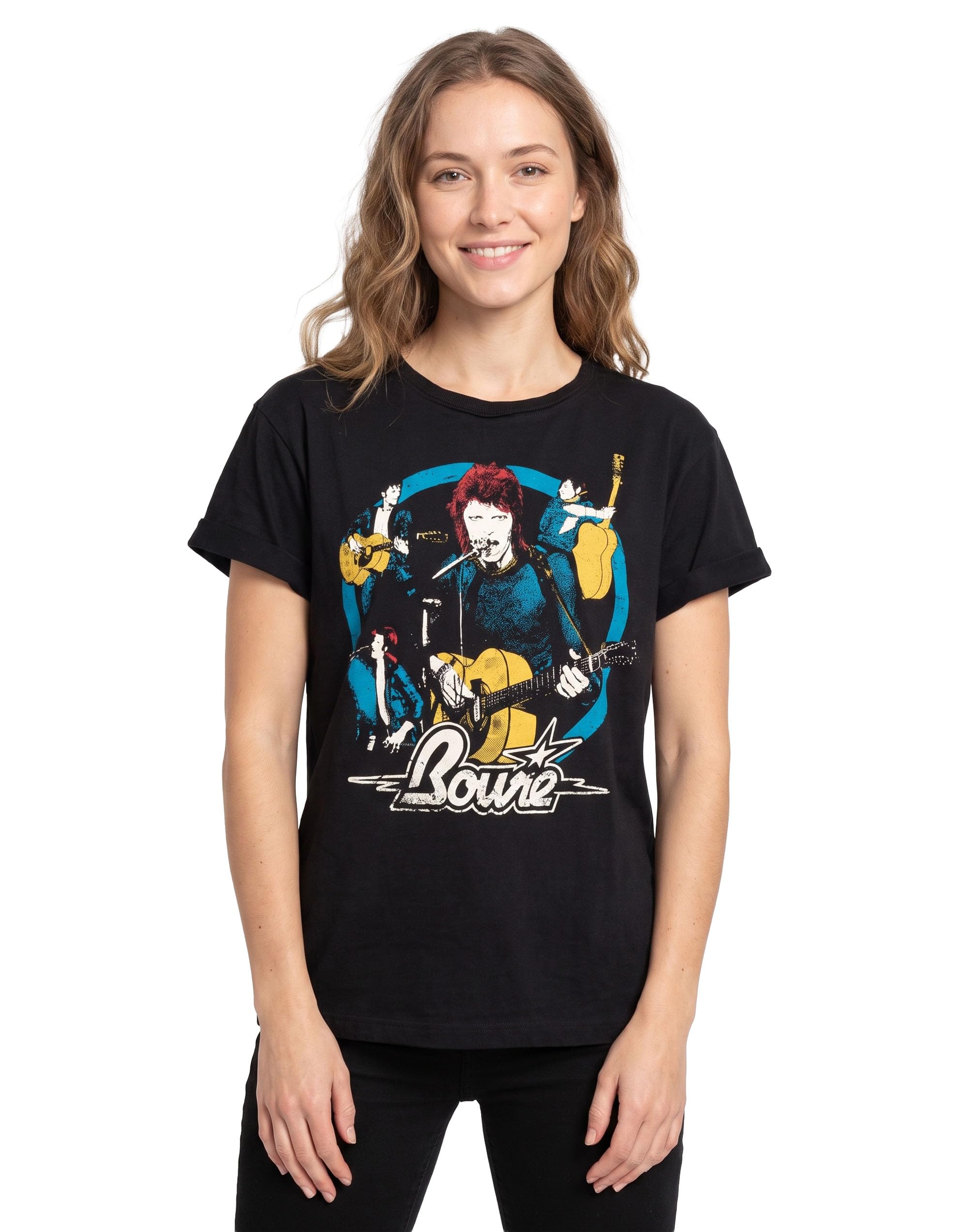 David Bowie Women's Black Short Sleeved T-Shirt | | Official Merch | Size: Medium