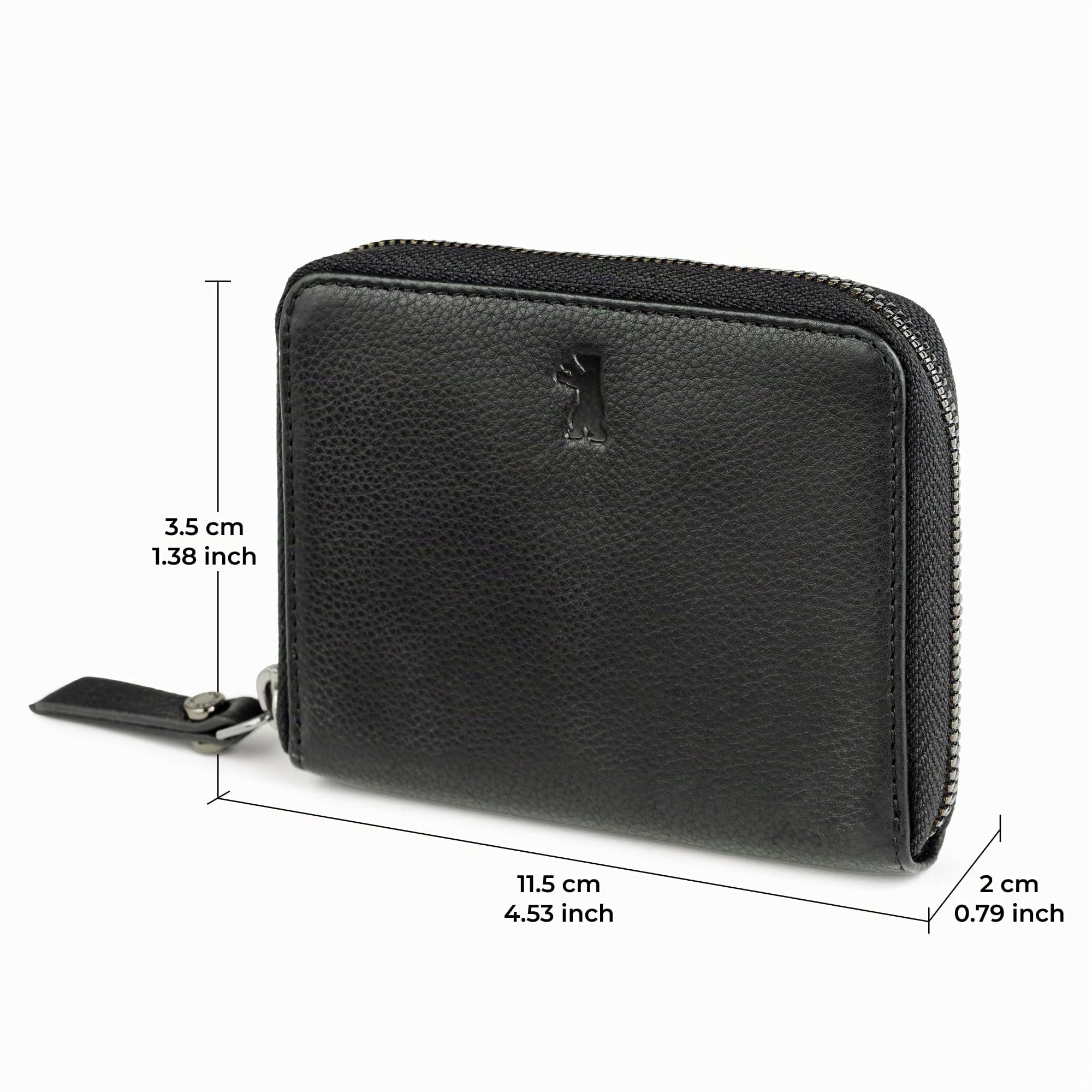 Berliner Bags Fiona Monedero Pequeño de Piel Compacto Negro Mujer con RFID
