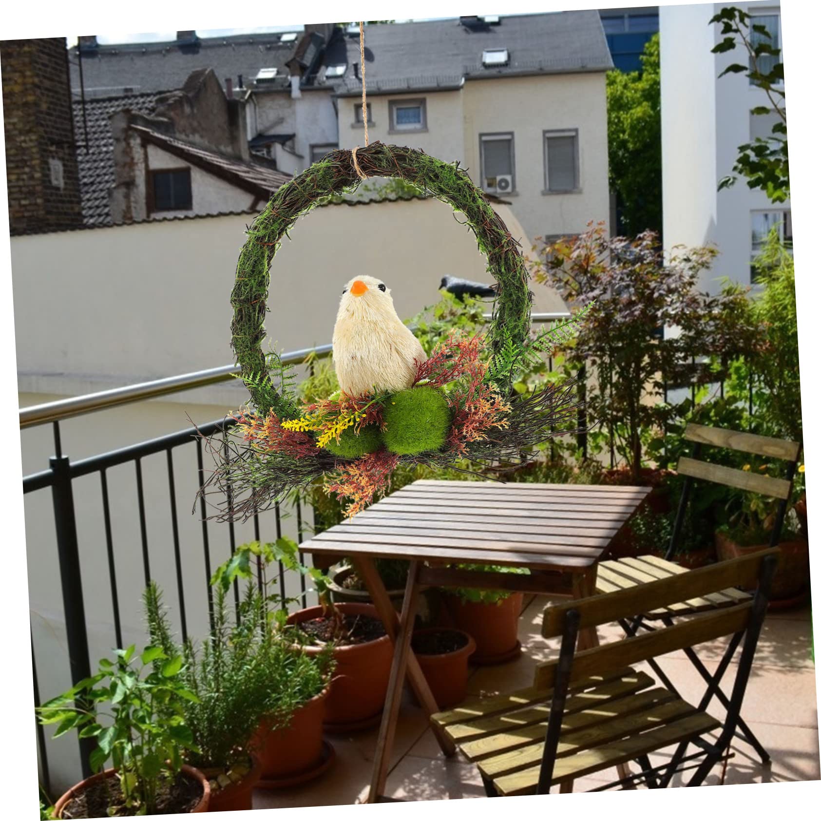 OUNONA 2stücke Rattan Hängehänger Mit Vögeln Weihnachtsornament Für Tür Und Dekorative Girlande Für Wohnräume Und Feiern Hochwertige Handwerkskunst Langlebig Und Vielseitig