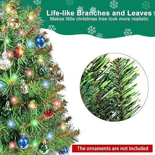 Miniatura 5 de Árbol de Navidad artificial de alta calidad de 4 pies, pino de Navidad verde con piña, árbol de Navidad, decoración de fiesta, 1277 puntas de rama,