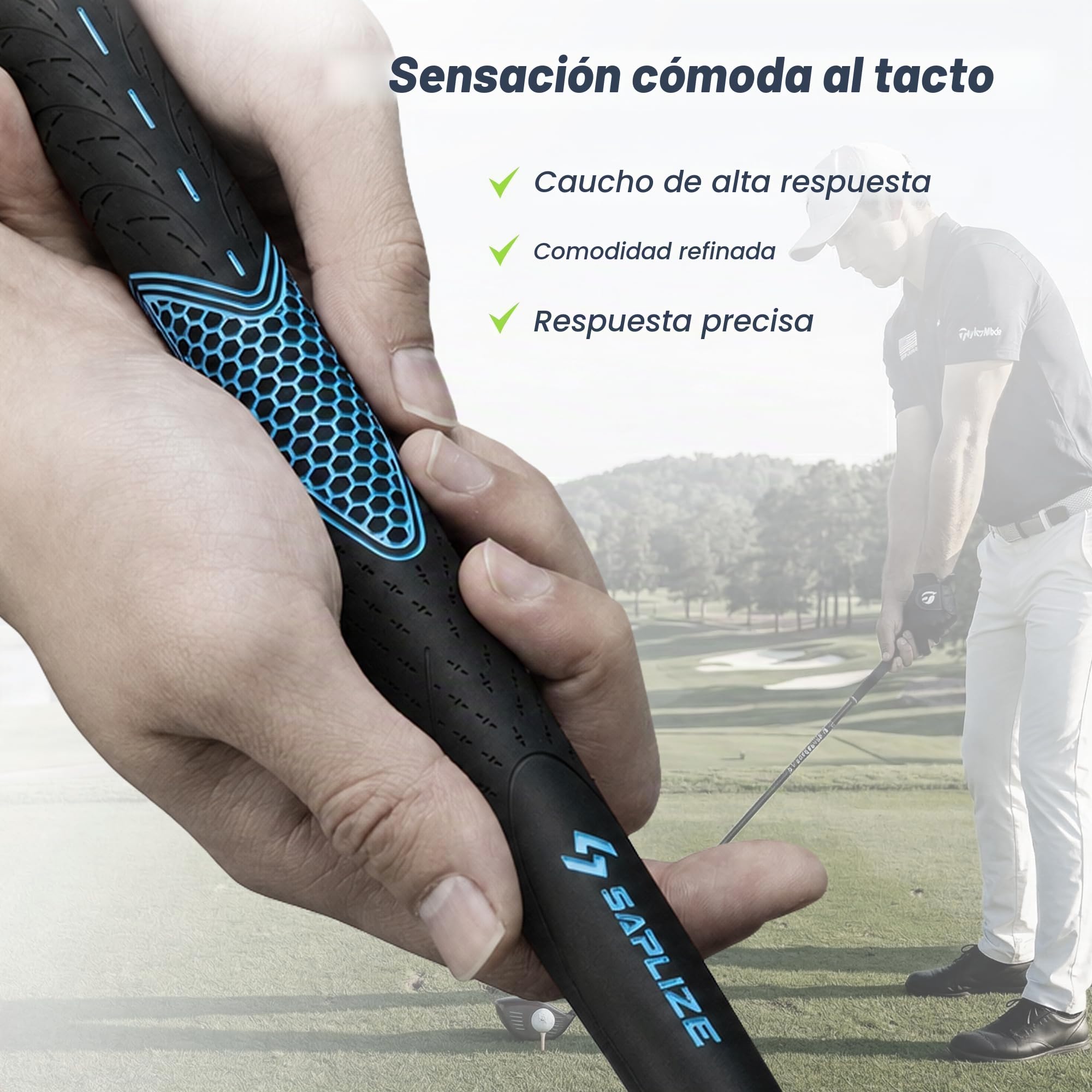 SAPLIZE CC01 - Agarres de golf de goma, 4 colores disponibles, agarre de goma antideslizante estándar/mediano para palos de golf