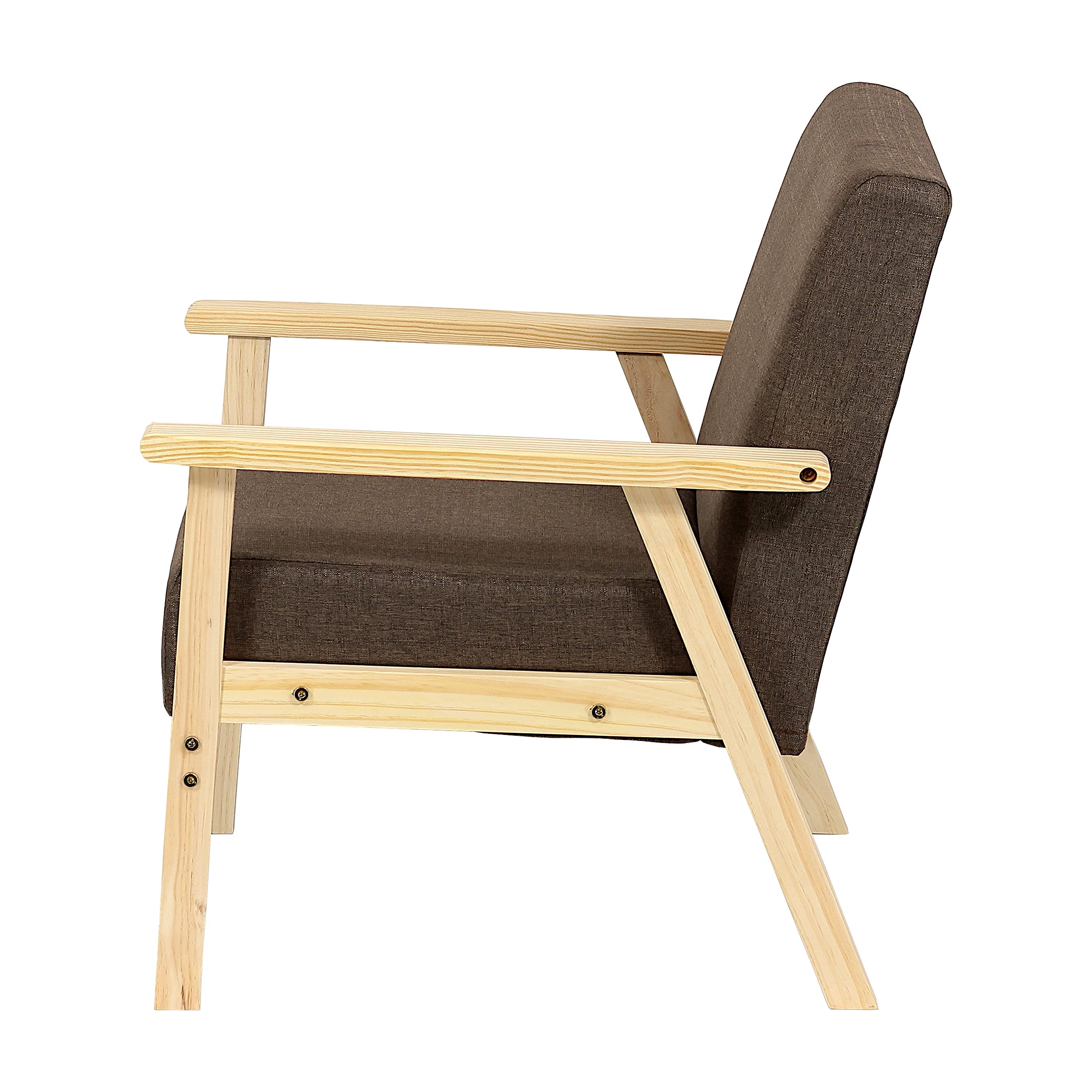 Totò Piccinni Poltrona WOOD con struttura in legno di abete naturale non trattata (Marrone, Poltrona)