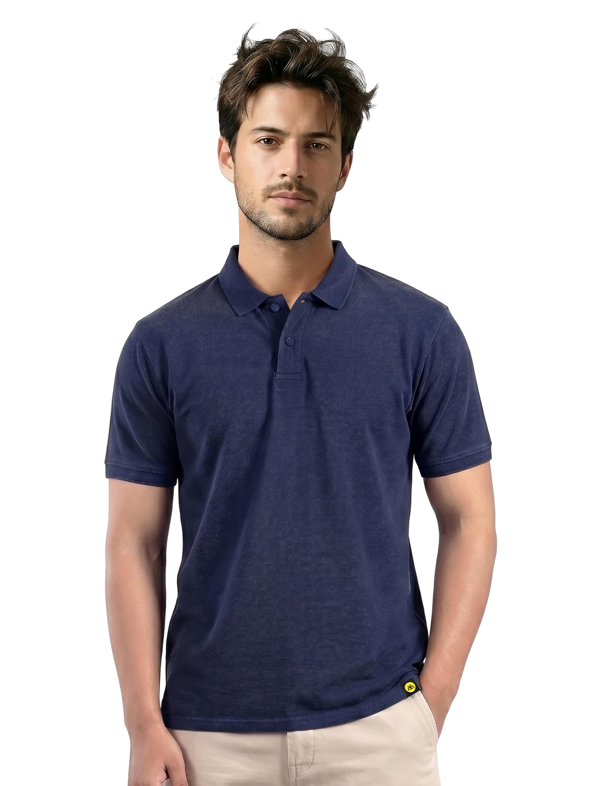 beyoung Acid Wash Polo T-Shirt for Men | Ribbed Collar | Regular Fit | Cotton Pique-picture-35