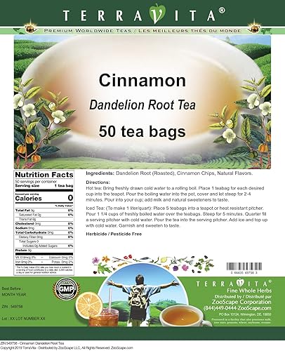 Miniatura 2 de Té de raíz de diente de león de canela (50 bolsitas de té, ZIN 549758)