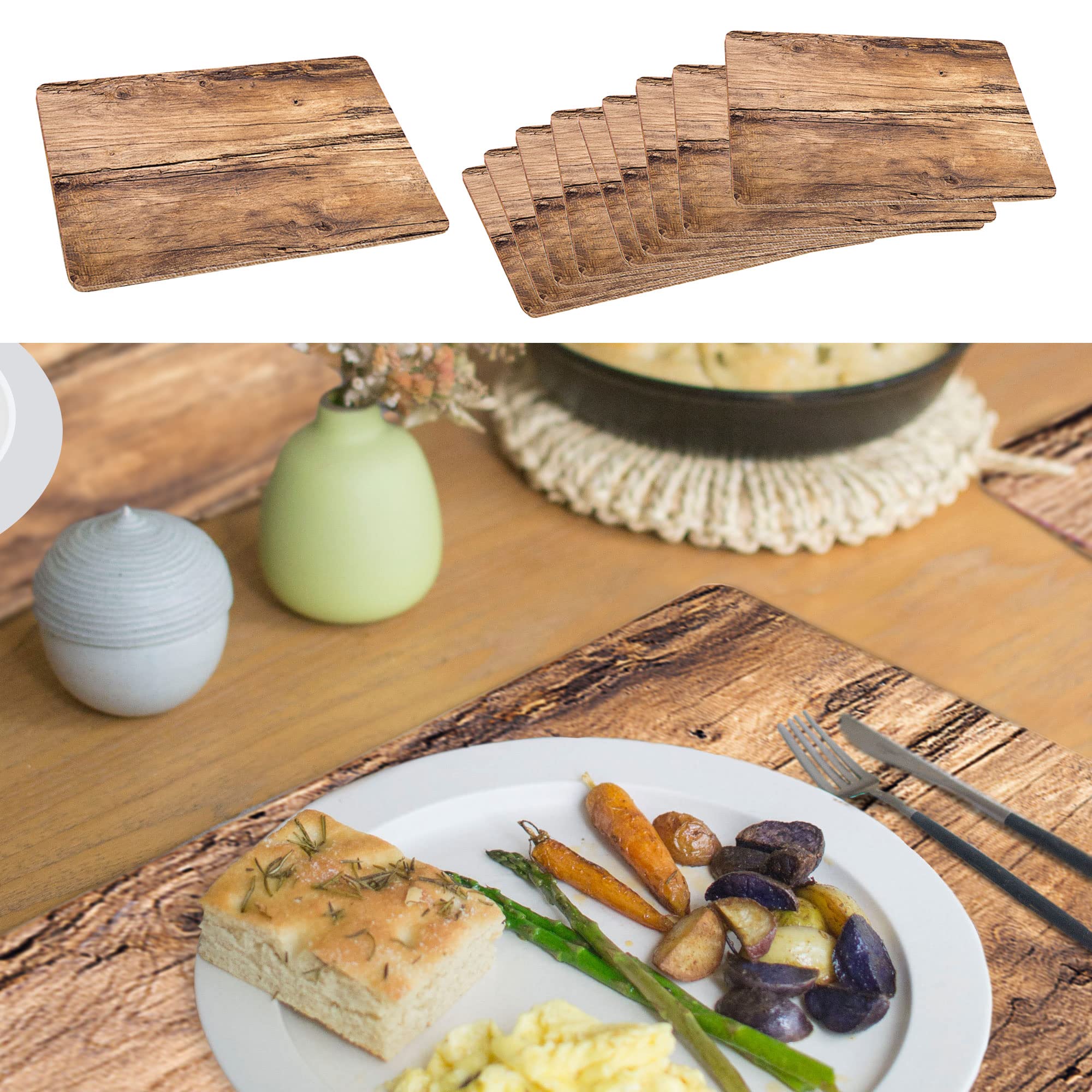 Place Mats Set of 10, Brown