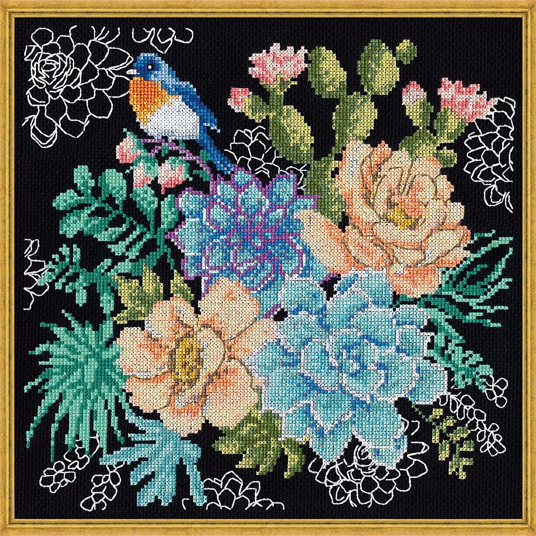 DESIGN WORKS Succulents Counted Cross Stitch Kit