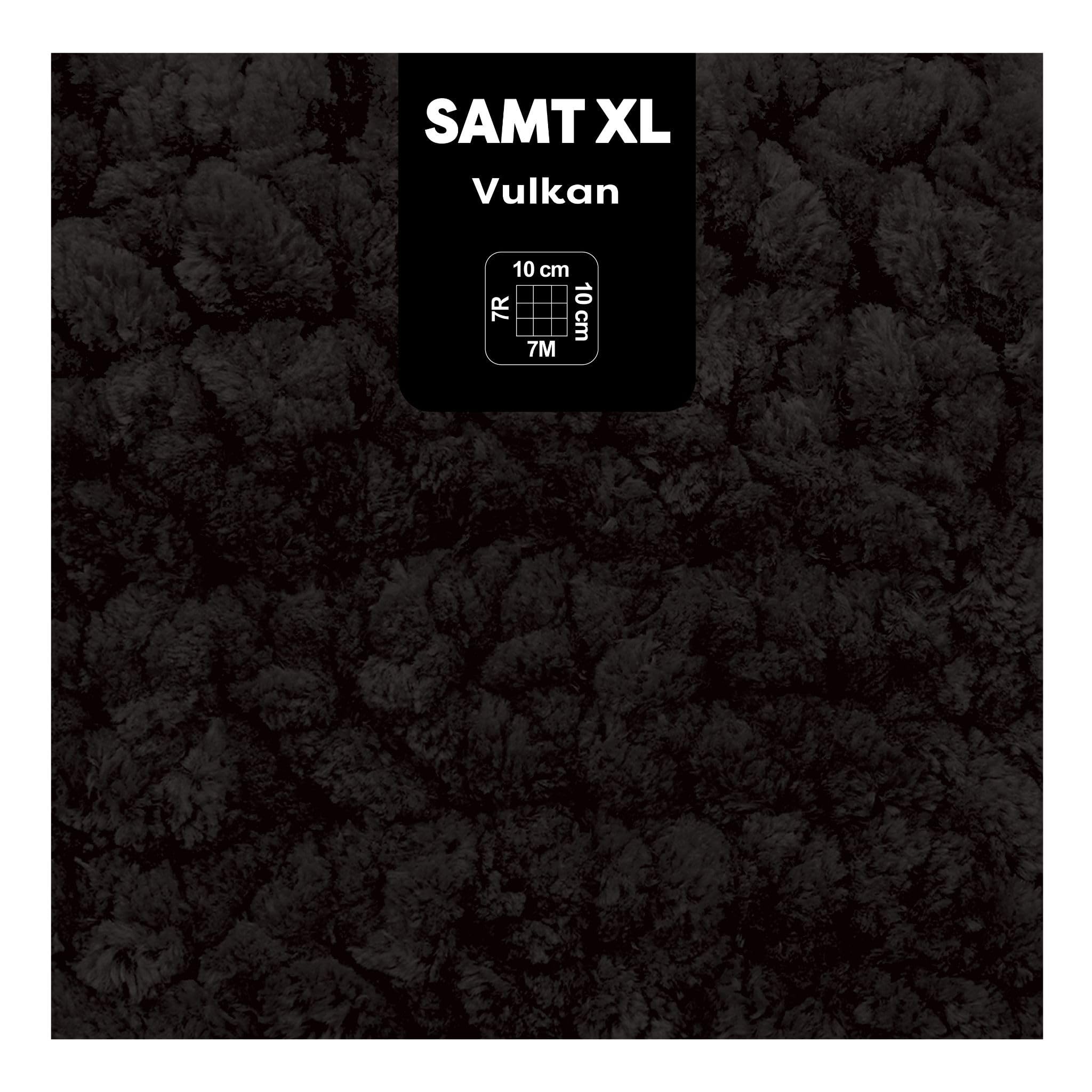 myboshi Samt XL, kuscheliges, extra dickes Chenillegarn, super chunky, zum Häkeln und Stricken, XXL-Knäuel, 100g, Ll 40m, Schwarz (Vulkan), 5 Knäuel