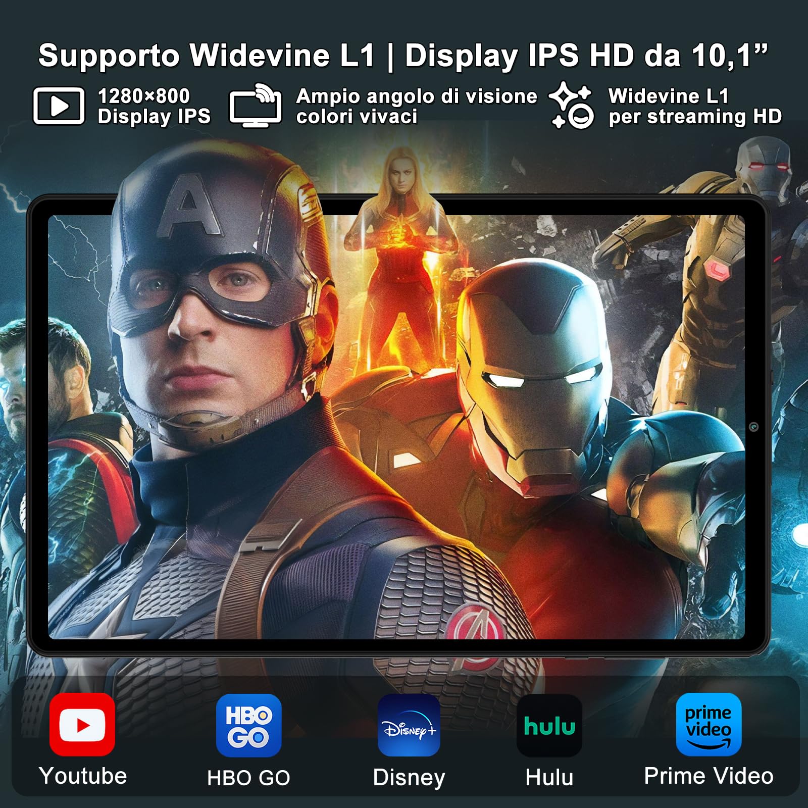 Tablet 10 Pollici Android 15 con Gemini AI, 30GB RAM + Espandibile 2TB ROM, Octa-Core, Widevine L1, WiFi 5G, BT5.0, Fotocamere 8MP/5MP, 6000mAh, con Tastiera, Mouse e Custodia – Nero
