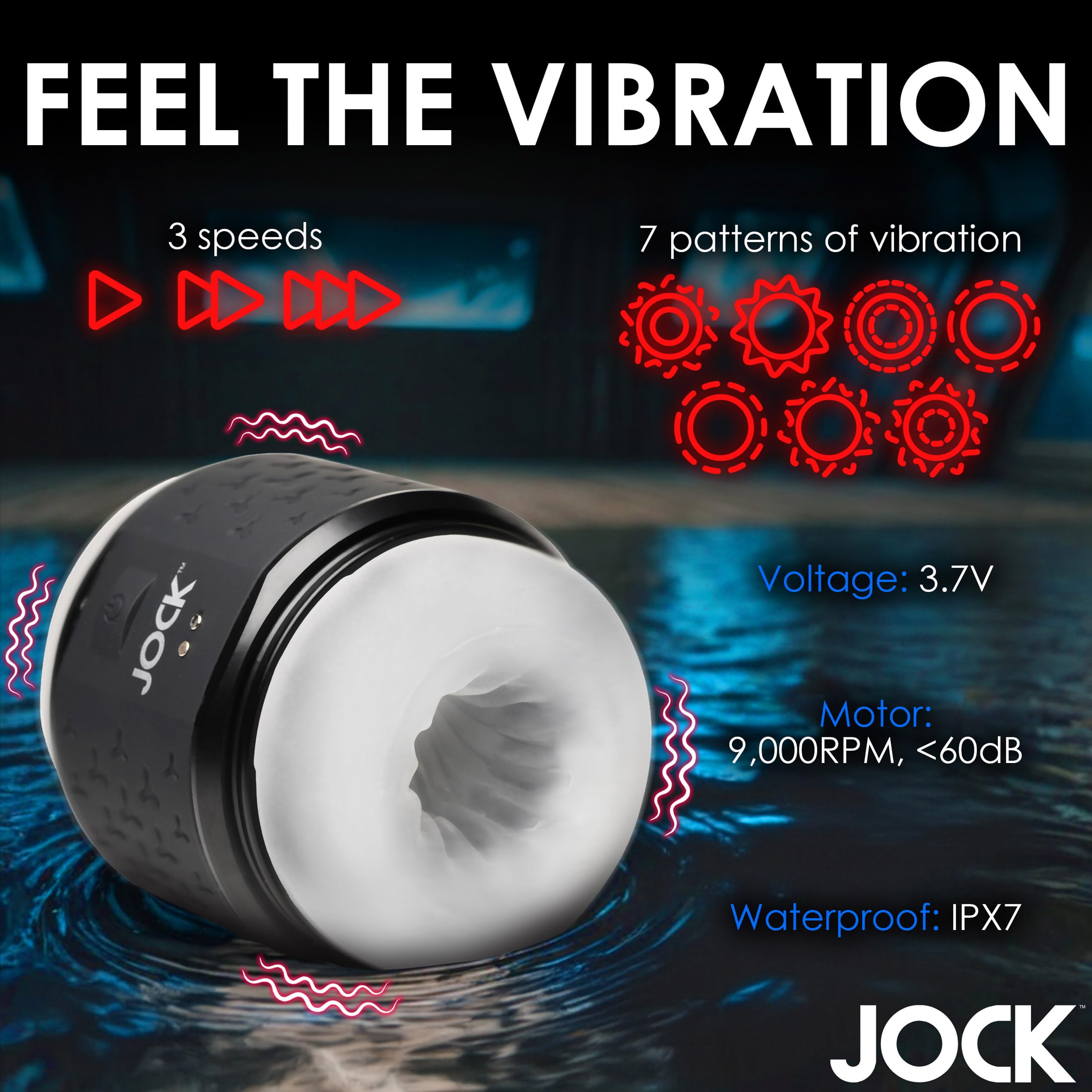 Amazon.com: Jock Vibrating Double Stroker for Men & Couples. Powerful  Vibration and Textured Holes. Cup-Thru Ends with Caps. Non-Slip Grip,  Waterproof & Rechargeable. 2 Pieces, Black. : Health & Household