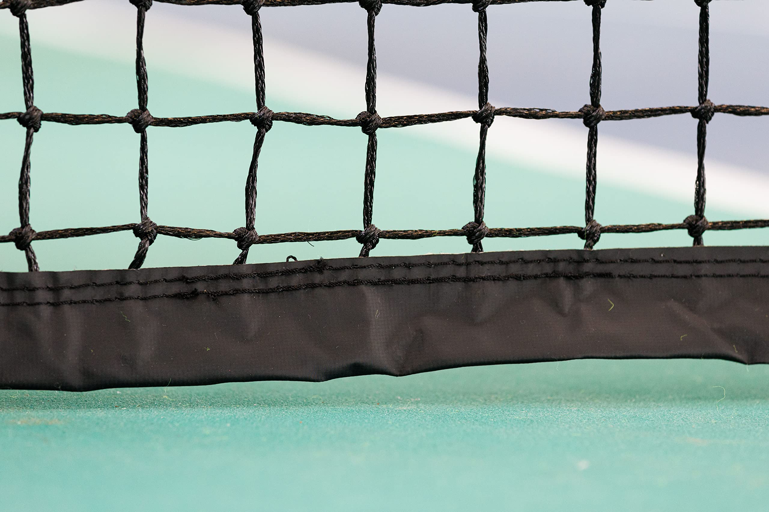 Tennisnetz PRO - 12,7 x 1,05m - PP Netz - Knotenlos 3,5 mm - Wetterfest & UV-Schutz - obere 5 Reihen doppelmaschig - PROFIQUALITÄT