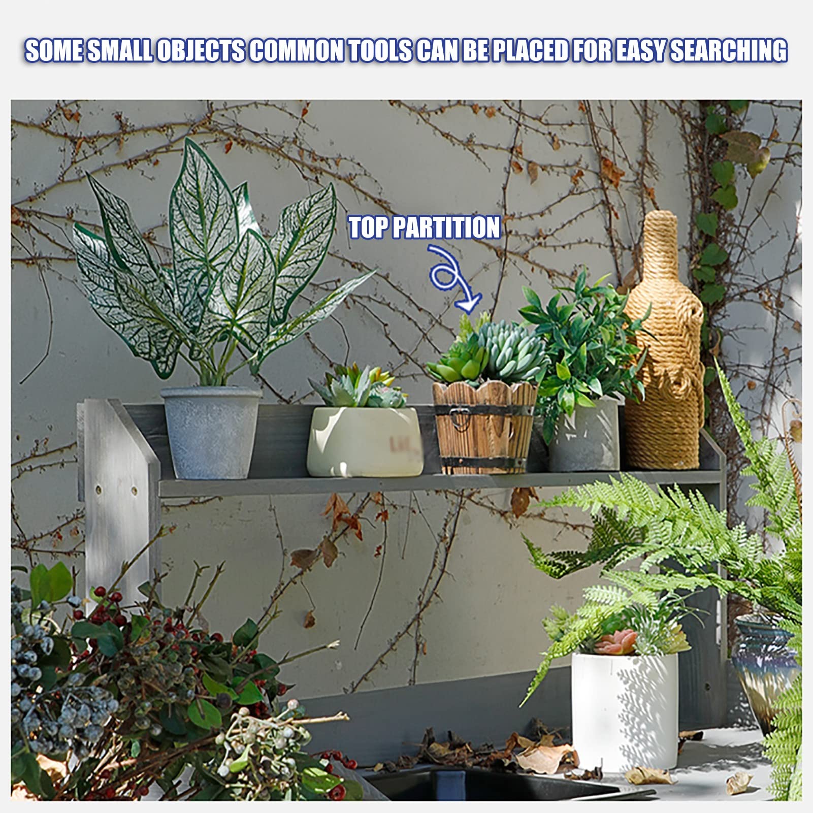 Amazon.co.jp: ガーデン盆栽作業台、屋外ガーデン庭園収納棚、テーブル