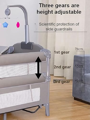 Miniatura 4 de Pack and Play - Cuna de noche para bebé, cuna de viaje portátil para bebés y niños pequeños, patio plegable de gran espacio con ruedas (6602 gris