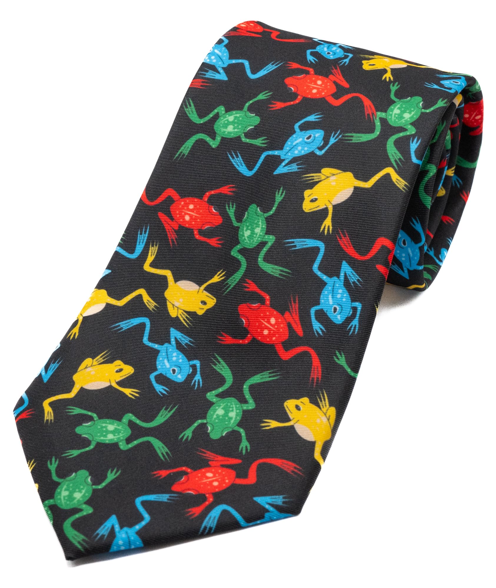 The Tie Studio Tie Studio Polyester Tie - Multi-Coloured Frogs