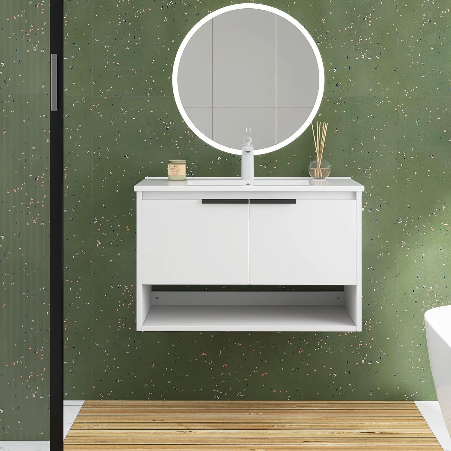 Amazon.com: Staykiwi 32 Inch Bathroom Vanity with Sink, Floating ...