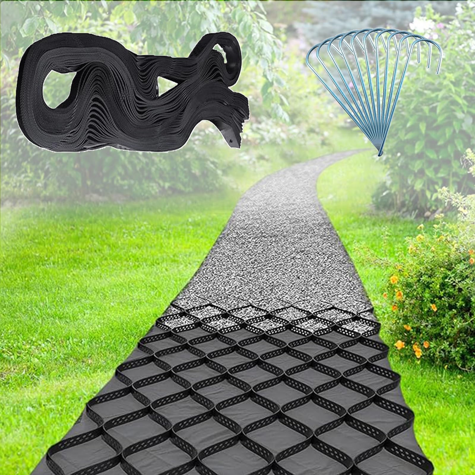 Grille de sol en gravier 4,6x7,9m stabilisateur pour allée carrossable