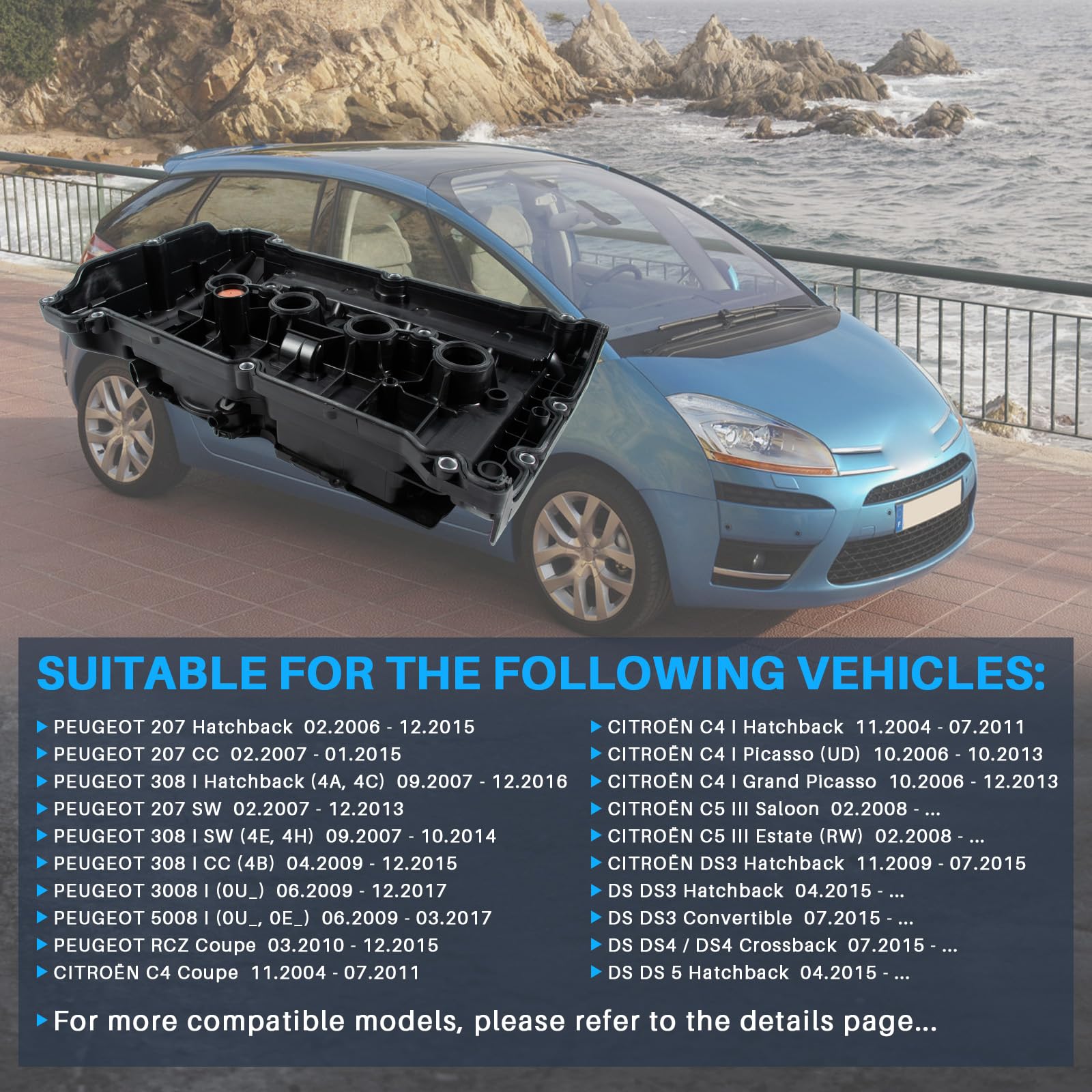 Tapa de válvula de cilindro de repuesto para C4 C5 DS3 DS4 DS5 207 208 308 408 508 3008 5008 RCZ Coupé número de pieza V759886280 0248Q2 9812071480 981480 19099 80 cm