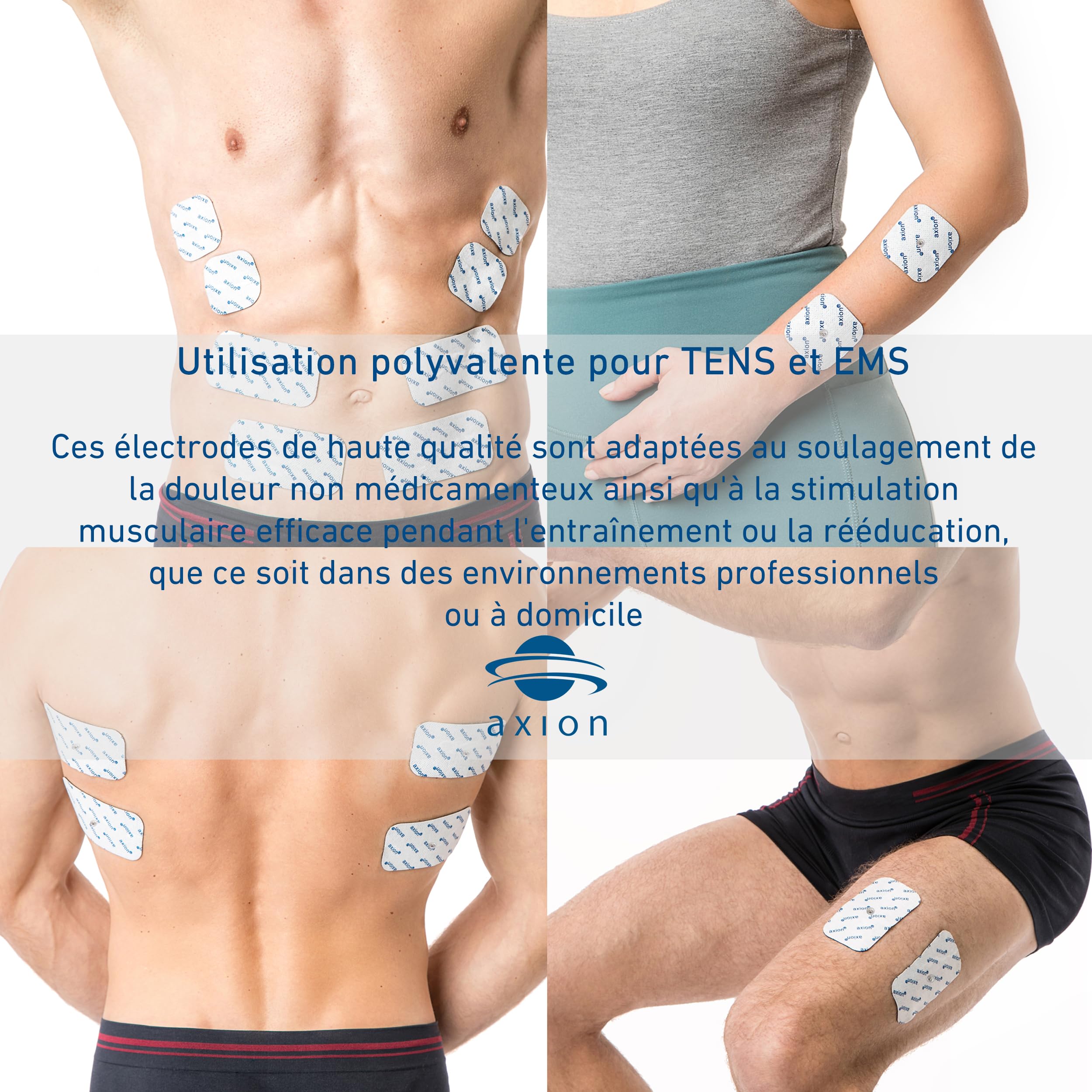 axion - Électrodes MAUX DE Dos compatibles avec électrostimulateur SANITAS (SEM 40/41/42/43/44/50) BEURER (EM 40/41/49/80)