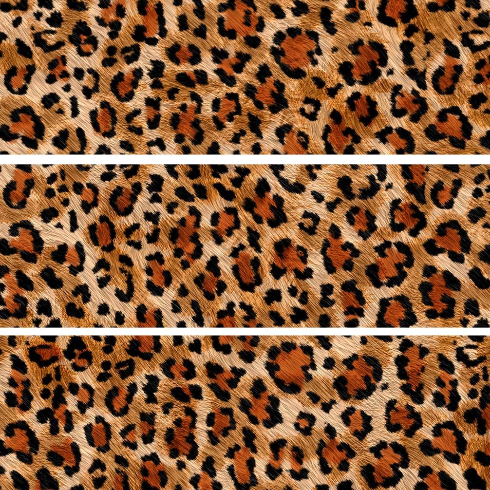 Cheetah Print Edible Cake Wrap Topper Decoration Dark, 3 Sheets Borders, 4×12 Inches per Sheet